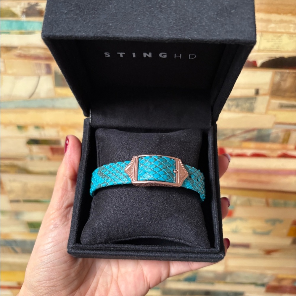 Sting Hd Turquoise Python Bracelet With Rose Gold… - image 6
